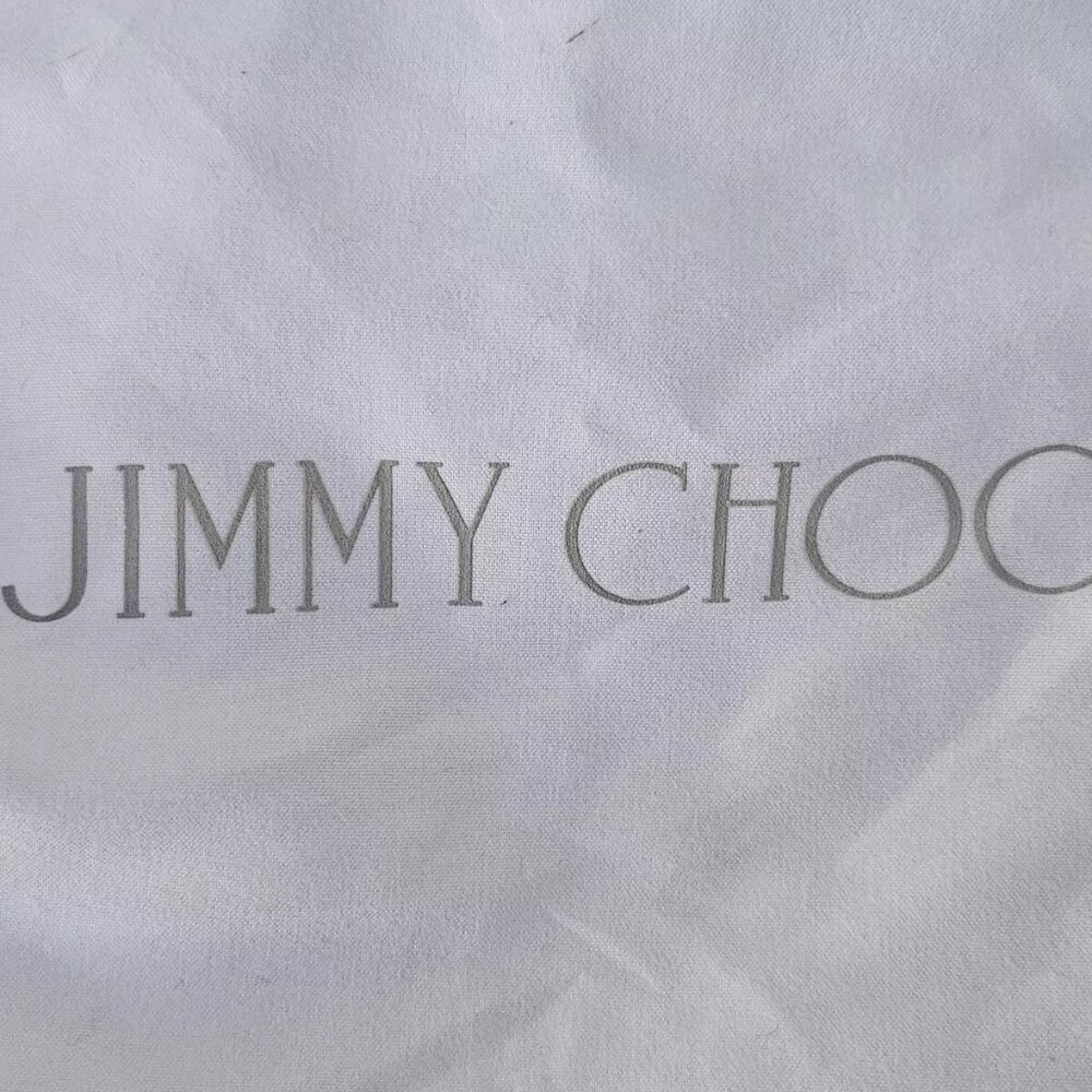 Jimmy Choo Dust Bag White Polyester Storage Bag Draw String Made in Italy - Picture 9 of 10